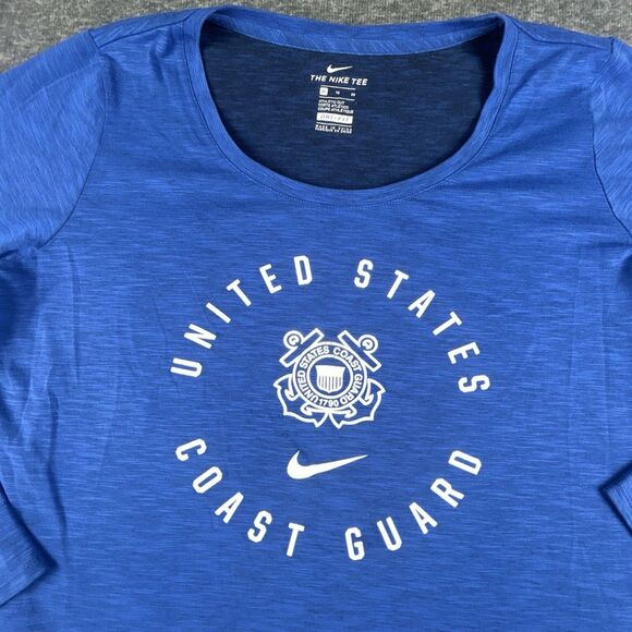 Nike Sweatshirt Women’s XL “US Coast Guard” Wide Neck Cropped Athletic Dri-fit - Picture 2 of 10
